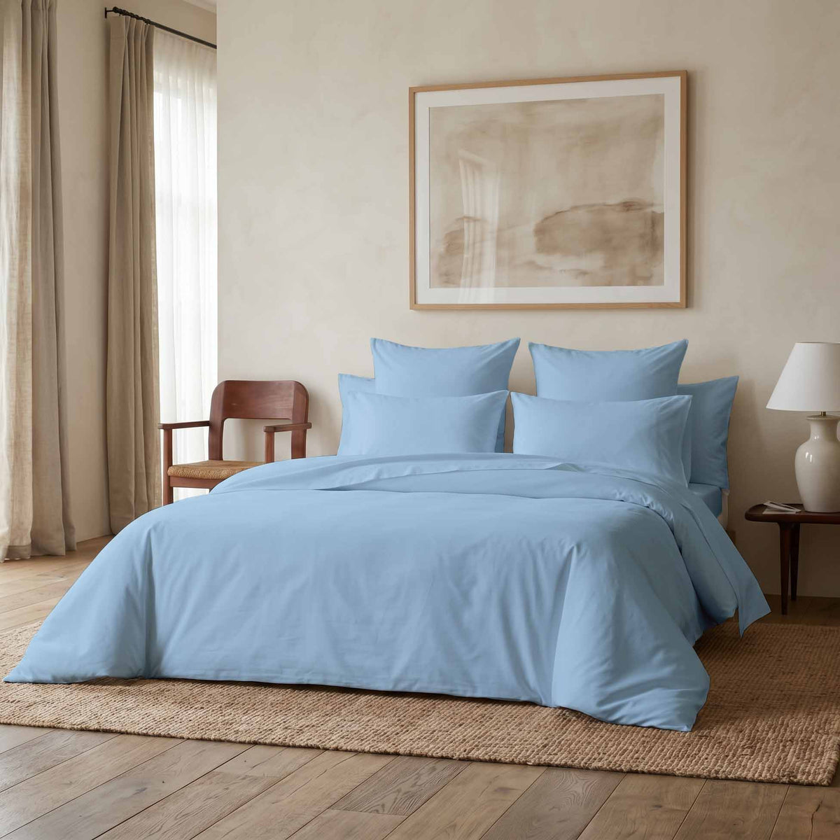 Parure de lit percale ciel