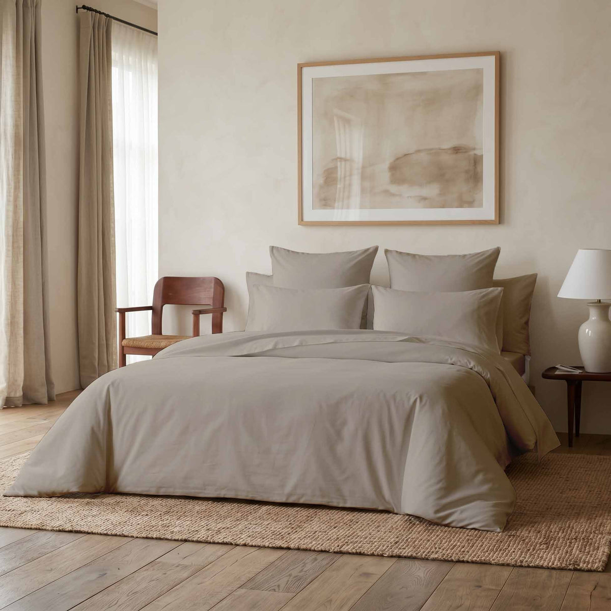 Parure de lit percale ficelle