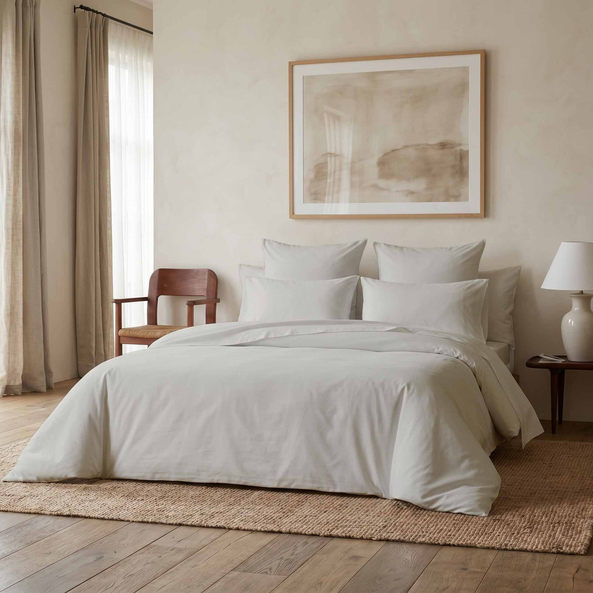 Parure de lit percale ivoire