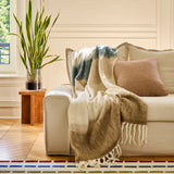 Plaid Habitat Bruna 26% Laine - Beige & Bleu