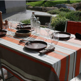 Nappe enduite - Rayures Burnt Orange