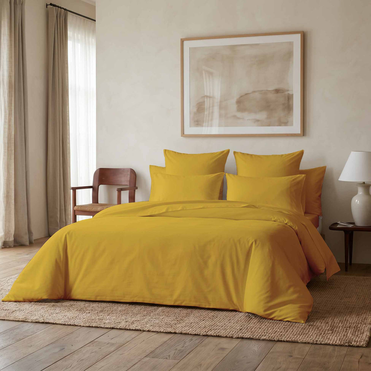 Parure de lit percale safran
