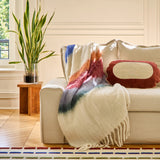 Plaid Habitat Bruna 26% Laine - Bordeaux & Lilas